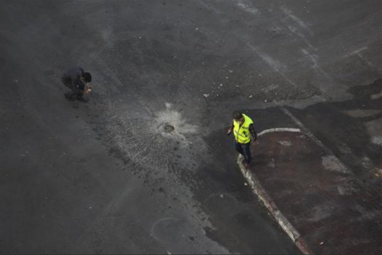 pothole-sized damage to road